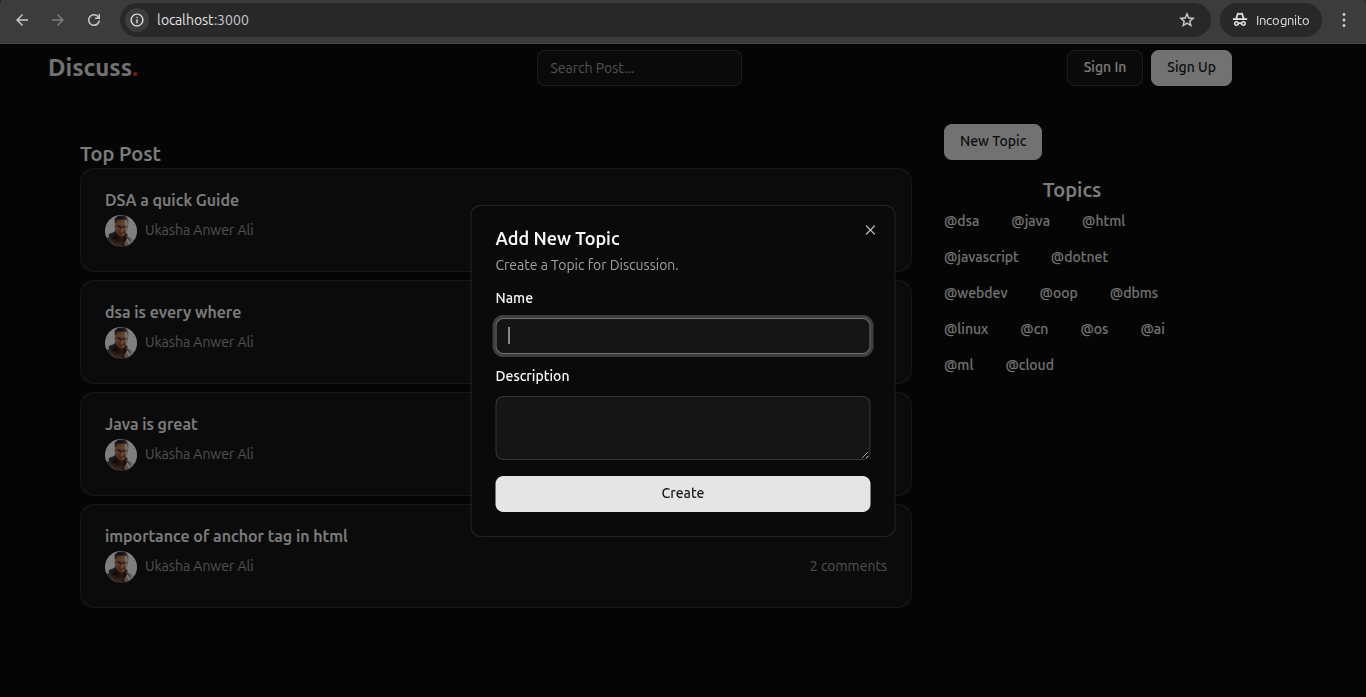 topic-create Screenshot